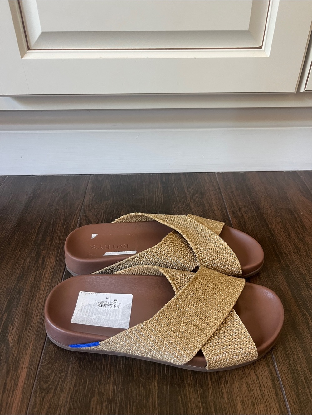 Rothy's Tan Crisscross Slide Sandals NWT - Picture 4 of 6
